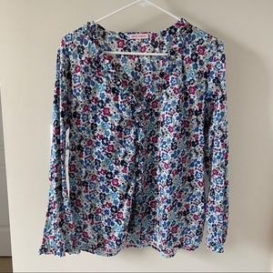 Floral Pattern Ruffle Blouse